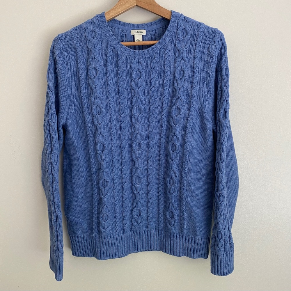 L.L. Bean Cable Knit Sweater, Size Large Petite